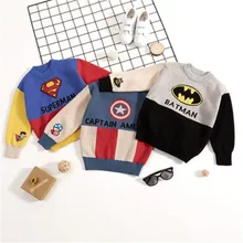 Marvel/Одежда для детей с принтом «мстители»; свитер с человеком-пауком для мальчиков и девочек; одежда с суперменом; пуловер с изображением Капитана Америки; свитер