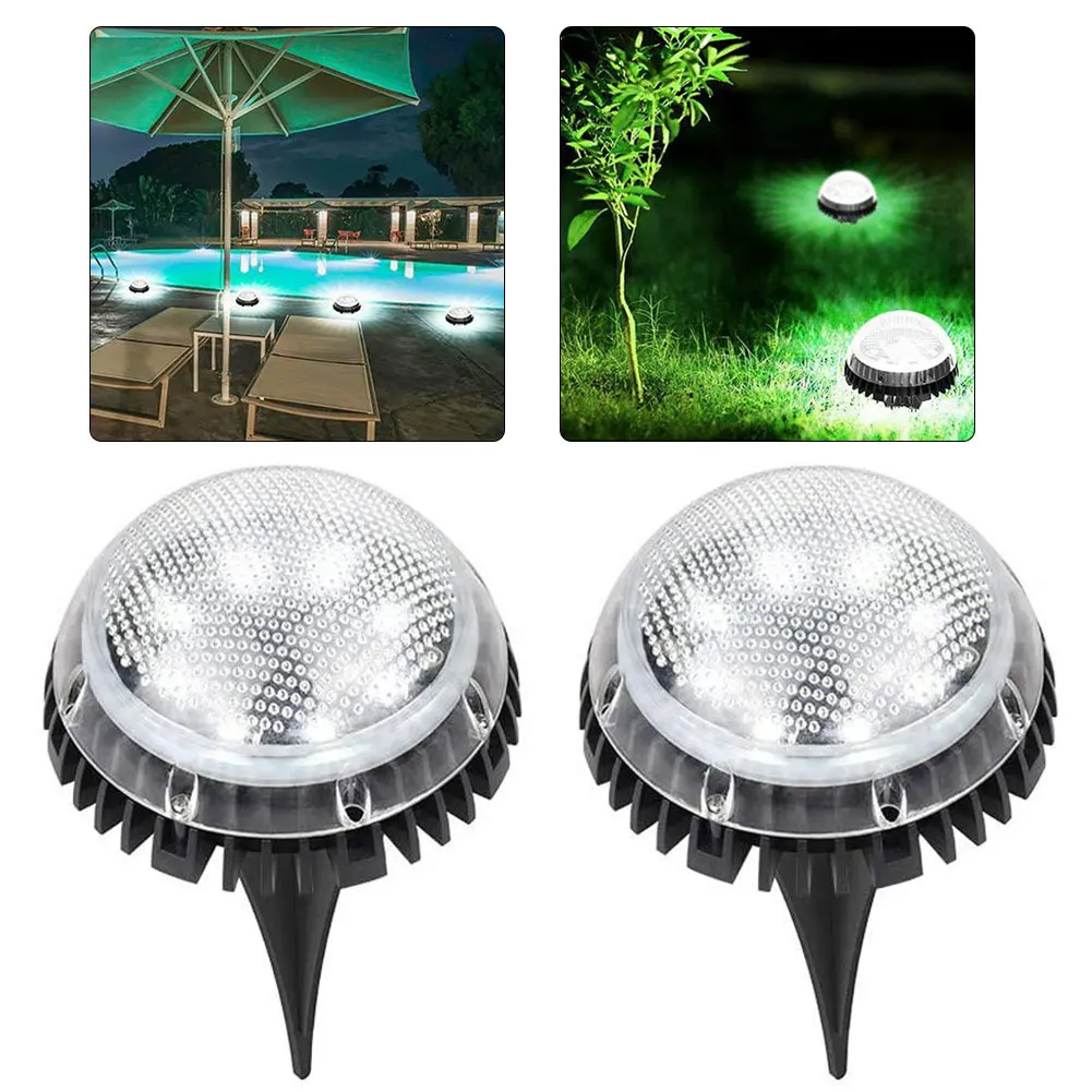 2Pcs New 8 LED Solar Garden Lights IP67 Waterproof Solar Ground Lights