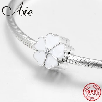 

Like crystal CZ White clover shape 925 Sterling Silver fine clips Lock Beads Fit Original European Charm Bracelet Jewelry making