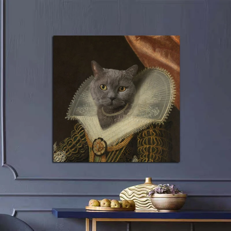 

Europe Canvas Painting Cat Princess Oil Painting Reproductions On Canvas Posters And Prints Wall Art Picture For Living Room