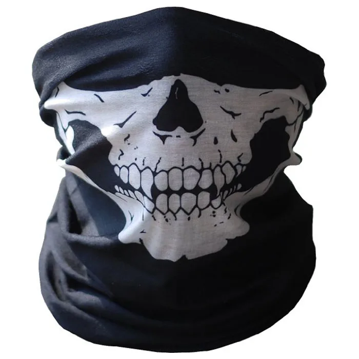 Bicycle Ski Skull Half Face Mask Ghost Scarf Multi Use Neck Warmer Headwear Cool 