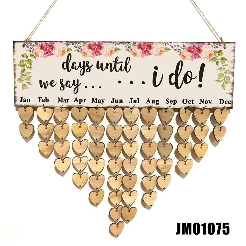 Hot Selling Wood Wall Hanging Calendar Birthday Celebrations DIY Reminder for Home Decoration LBV