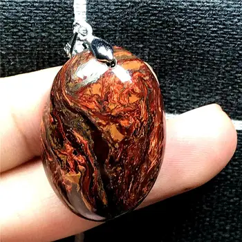 

Top Natural Red Pietersite Pendant For Woman Lady Man Crystal 29x20x9mm Silver Namibia Fire Oval Stone Fashion Jewelry AAAAA