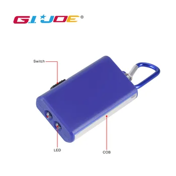 

GIJOE mini torch led keychain cob light waterproof 2 modes used by 2*AAA battery with clip new applicable portable search light