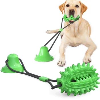

TPR Ball Toys Elastic Ropes Dog Tooth Cleaning Chewing Dog Interactive Suction Cup Push Ball Hot