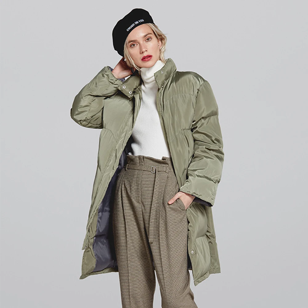 Новинка, зимний английский стиль, плотный теплый пуховик для женщин, модное хлопковое пальто с капюшоном, большой размер, повседневная куртка