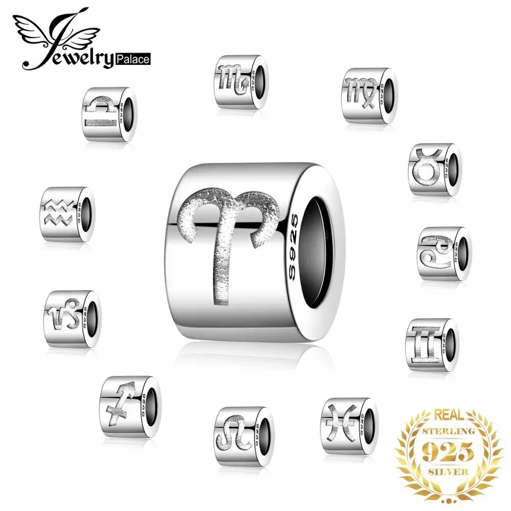JewelryPalace 925 пробы с серебряной гравировкой звезда знак зодиака возникают бусины