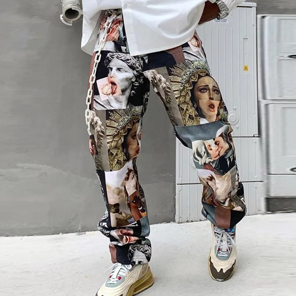 De Lujo real hombres pantalón Sweatpant 3D estampado Floral Pantalones casuales de los hombres ropa informal estilo Hip Hop Pantalones deportes hombre XXL