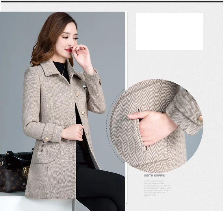 Haute couture Woolen coat women short jacket stripe NEW High quality Womens office clothing High-end fabric Outwear 1404