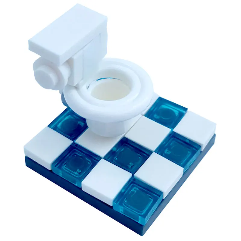 Locking City MOC Furniture Bathroom Public Toilet Building Blocks Toys for Children Assemble City Block DIY Parts Learning Gifts 17