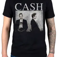 Johnny Cash foto camiseta Unisex forajido Retro Tour música Vintage Mer calidad Tops Tee camiseta