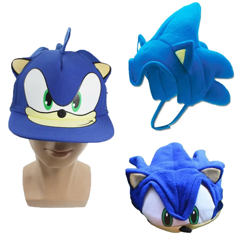 1pc Anime Sonic Hedgehog Hair Cosplay Hat Headgear Fleece Cap Plush Costumes For Children Boys Girls Cute Hats | Игрушки и хобби