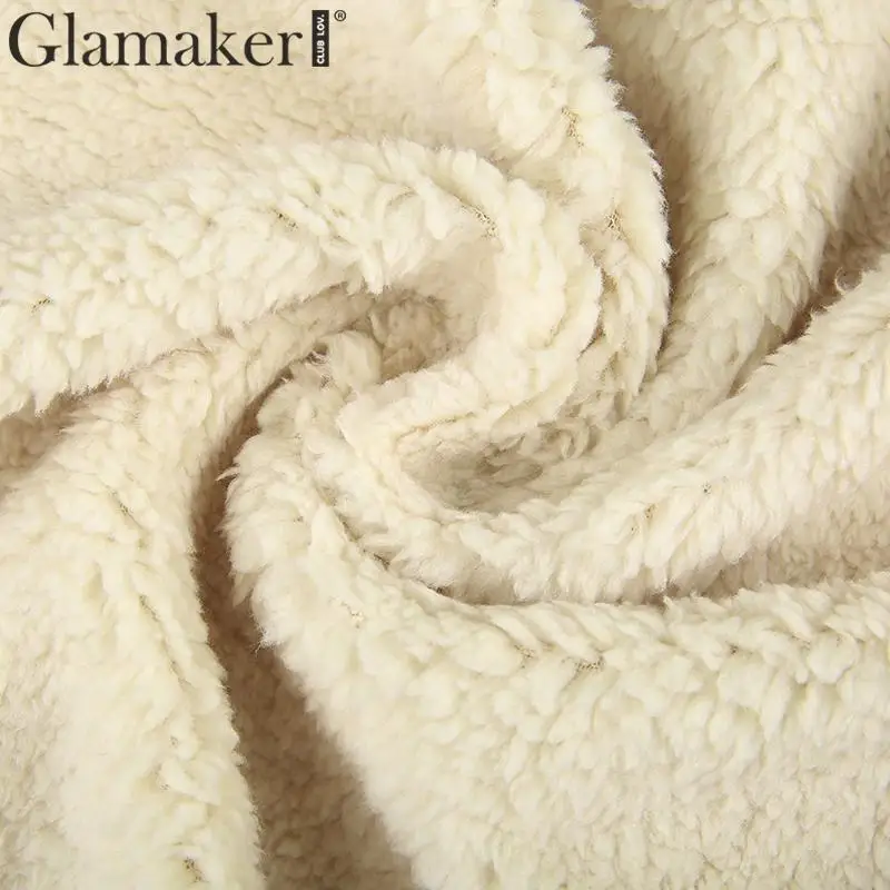 Glamaker Свободное пальто с отложным воротником, женское элегантное теплое пушистое пальто с длинным рукавом, женское осенне-зимнее сексуальное пальто