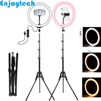 

New Foldable Tripod with 30cm Dimable LED Ring Flash Lamp Light Photography Lighting for Video Bloggers Live Streaming