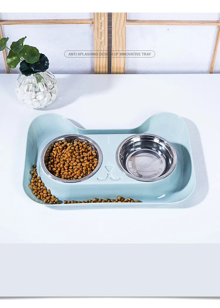 Миска для кошек товары домашних животных нержавеющая сталь + полипропилен