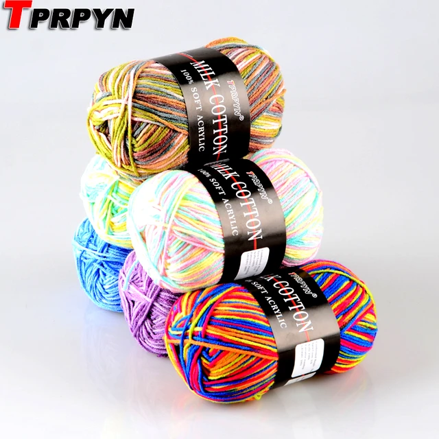 Yarn Knitting Crochet Wool Cotton Acrylic Crocheting Sweater Hand Woolen  Diy Thread Weaving Colored Soft Line Woven Hat