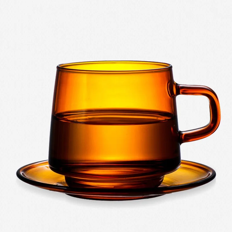 350ml Creative Color Thick Glass Mug Breakfast Mlik Coffe Cup Household Resistant Heat Water Cup With Handle Drinkware