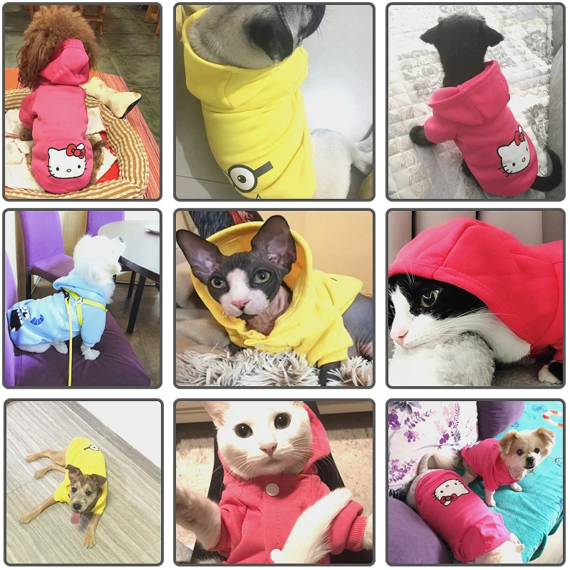 Зимняя одежда для собак с мультяшным принтом, одежда для собак, куртка для маленьких собак, чихуахуа, французский бульдог, плюшевый костюм, одежда для домашних животных