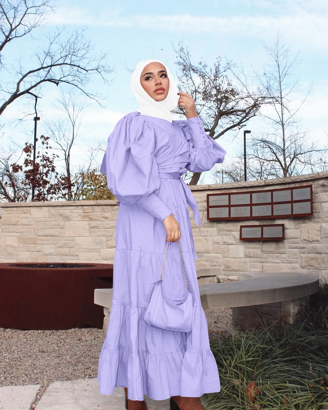 Women Dress Autumn Ruffle Hem Long Muslim Abayas Sundress Solid Kaftan Dubai Abaya Turkey Hijab Dress