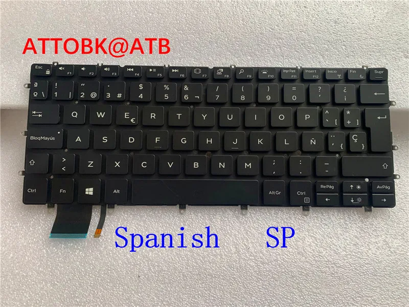 Espanhol Reino Unido Francês gr Nor cz Teclado do Portátil para Dell Xps 13 9370 9380 P82g 9317 Teclado Retroiluminado Pk1320c2b01 0fxcrt Qriginal - Imagem 3