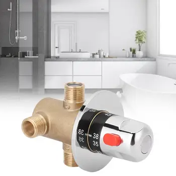 

G1/2in 3 Way Brass Thermostatic Mixing Valve Faucet Temperature Mixer Control Valve Bathroom Home