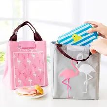 Портативные сумки для ланча с изображением фламинго, 3 цвета, алюминиевая фольга, термоизолированная сумка, водонепроницаемая женская сумка для пикника и отдыха, Студенческая сумка для ланча