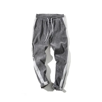 

Corduroy Ankle-Length Pants Men Spring Summer Casual Pencil Pants Black Gray 2020 Stretch Corduroy Trousers Men Big Size 4XL 5XL