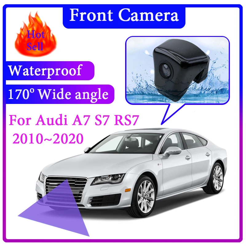 

For Audi A7 S7 RS7 4G8 4K8 2010~2020 Car LOGO Front View Camera Night Vision HD Wide Angle Degree Embedded Blind Spot Area CAM