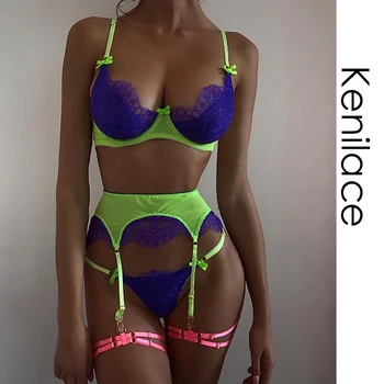 

Women Lingerie Set Sexy Lace Push Up Nightwear Bra And G-String Mesh See Transparent Underwear Female Two Pieces 2020 New