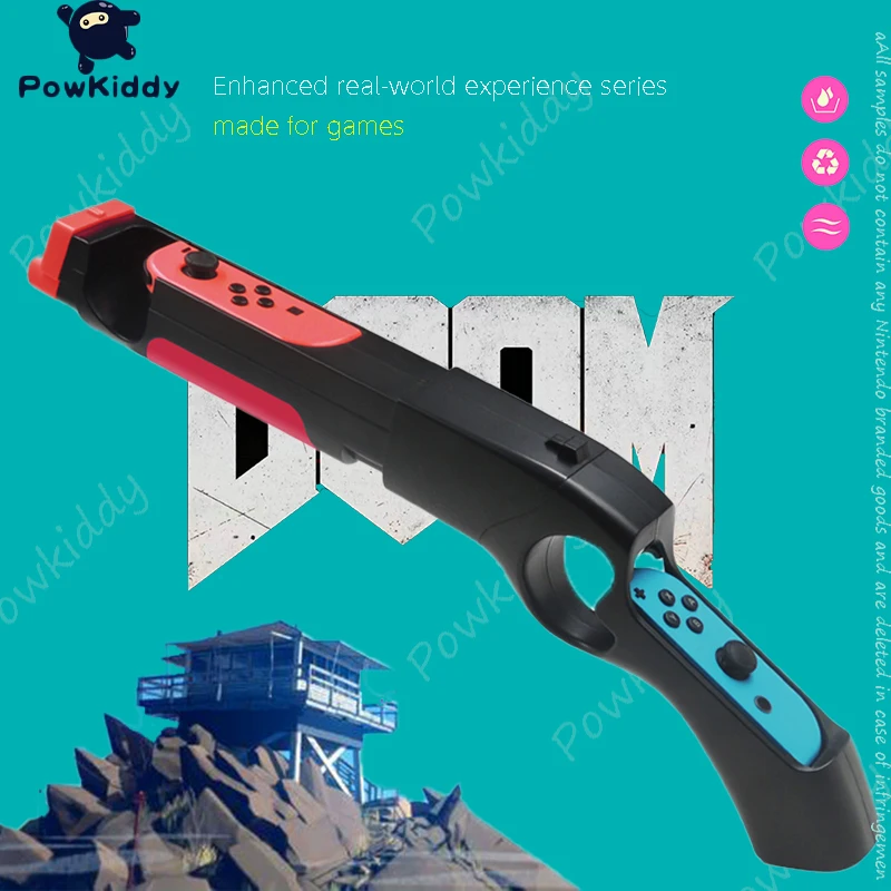 POWKIDDY For N-Switch Games Peripherals Induction Shooting Gun Grip Joy Controller Joystick Bracket Shooting Game Accessories