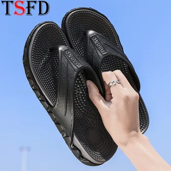 

Simple Leisure Men Shoes Indoor Non-slip Bathroom Slippers for Home Foot Massage Men's Flip Flops Light Soft Summer Shoes Y23