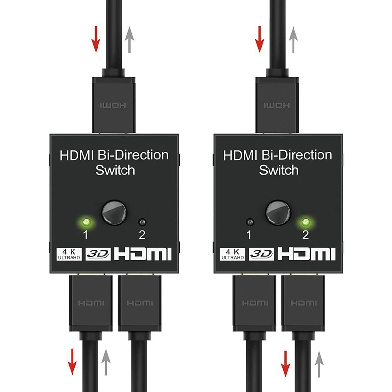  4K Switch Hdmi 2 Porte Bi-Direzionale 1X2/2X1 Hdmi Switcher Splitter Supporta ultra Hd 4K 1080P 3D 