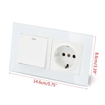 

EU Standard Wall Socket Soft LED On/Off Light Switch PC Panel with 2 USB Port 72XD