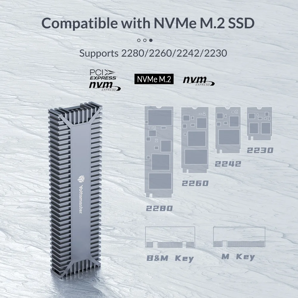 Yottamaster   ϵ ̺ ̽, PCIE SSD ڽ, PC ƮϿ, M.2 NVMe SSD Ŭ, USB3.1, GEN2, 10Gbps
