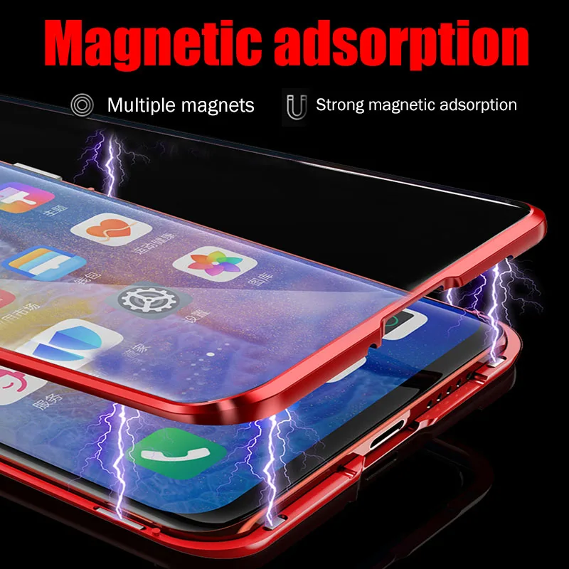 Магнитный адсорбционный чехол для huawei P30 P20 Pro Lite P Smart, противоударный чехол для mate 20 Pro Honor 10 Lite, Задняя стеклянная крышка