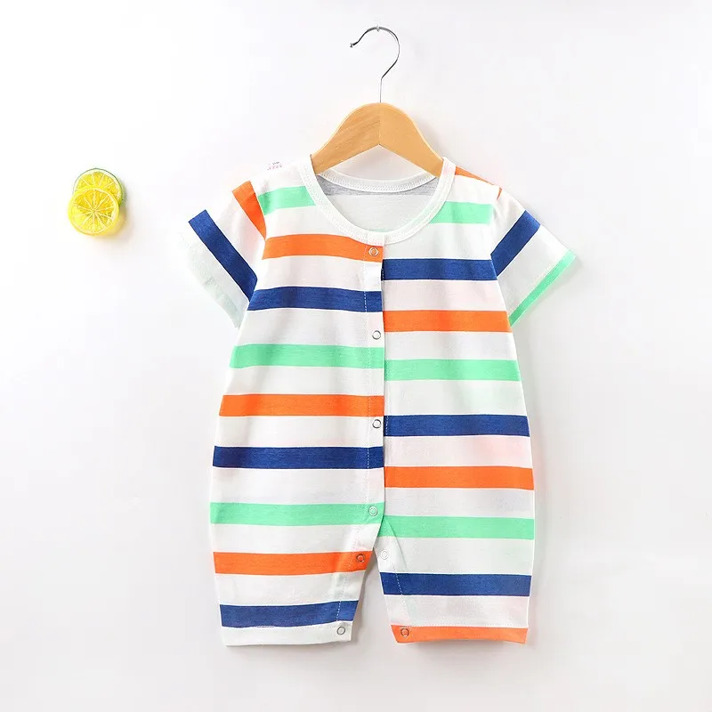 0-24 Months Baby Romper Summer Striped Short Sleeve Cotton Jumpsuit For Newborn Baby Girls Boys Casual Romper infant romper