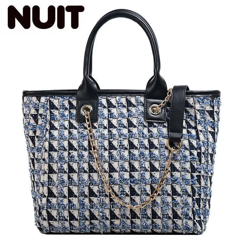 

Women fashion Shoulder Bags Female Chain Tote Handbag Vintage Winter Satchel Woolen Large Capacity Bags Bag For Women 2019 New