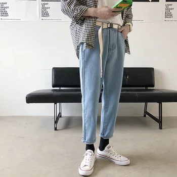 

2019 Autumn Men's Multicolor Stretch Slim Fit Cargo Pocket Jeans Solid Color Leisure Casual Pants Biker Denim Trousers M-3XL