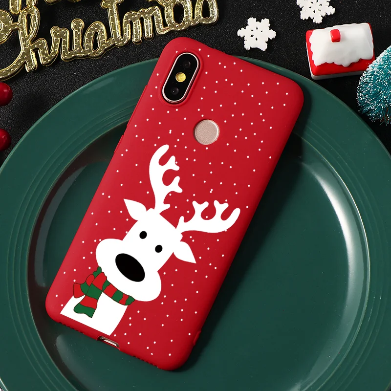 luweijin Рождественский мультяшный чехол для Xiaomi Redmi Note 7 6 5 Pro 4 Global 4X 5A K20 Pro 4A 7A 6A 5 Plus S2 Y2, задняя крышка, Лось и Санта Клаус - Цвет: luweijin