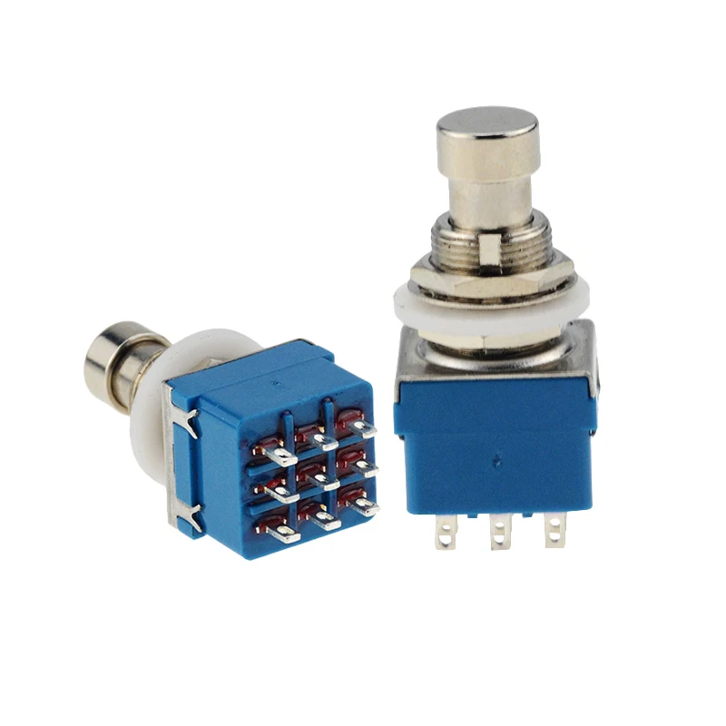 

9-PIN 3PDT Guitar Effects Pedal Box Stomp Foot Metal Switch True Bypass 9pin