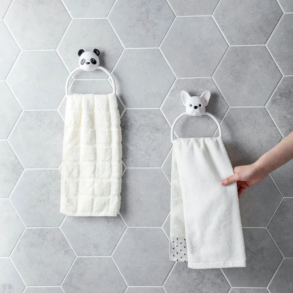 1 шт. настенный панда Животные полотенце с героем мультфильма подвесное кольцо вешалка для полотенец вешалка для хранения полотенец аксессуары для ванной комнаты