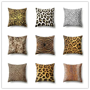 

Leopard pattern pillowcase peach skin velvet pillowcase home decoration sofa cushion cover Striped pillowcase