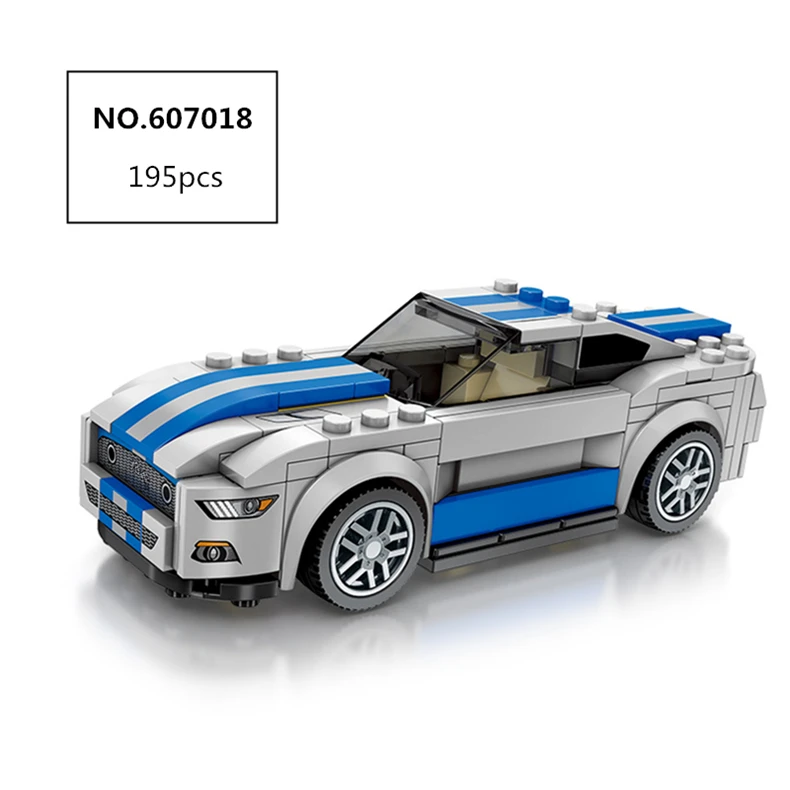Блоки sembo Diamond Car GTR совместимы с Technic speed Voiture Ford Mustang Строительные кирпичи развивающие игрушки подарки на день рождения для мальчиков - Цвет: 607018
