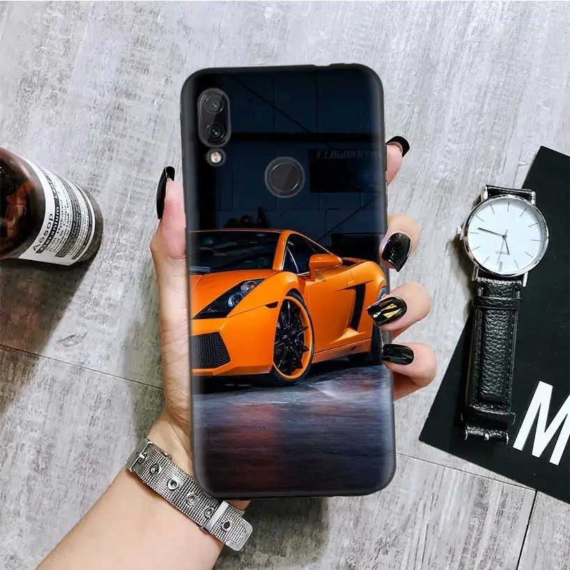 Спортивный автомобиль черная крышка чехол для телефона для Xiaomi Redmi Note фотоаппаратов моментальной печати 8 7 7S 7A 6 S2 GO K20 Pro 6A mi 6X 5X A1 CC 9 8 Coque - Цвет: BA199-2