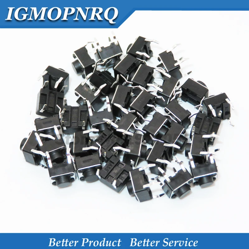 

200pcs button Touch switch 6*6*5 keys button DIP 4pin 6*6*5mm Light touch switch DIP4 NO/OFF 6x6x5 NEW