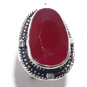 

Genuine Ruby Ring Silver Overlay over Copper, USA Size 7 , R6784