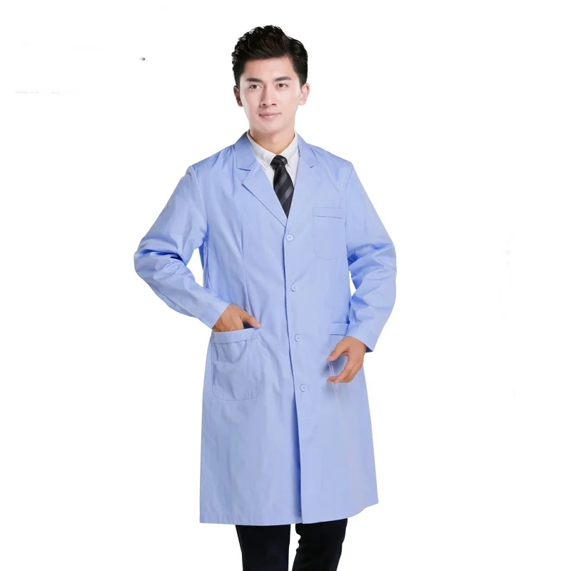 天蓝色男白大褂冬款长袖