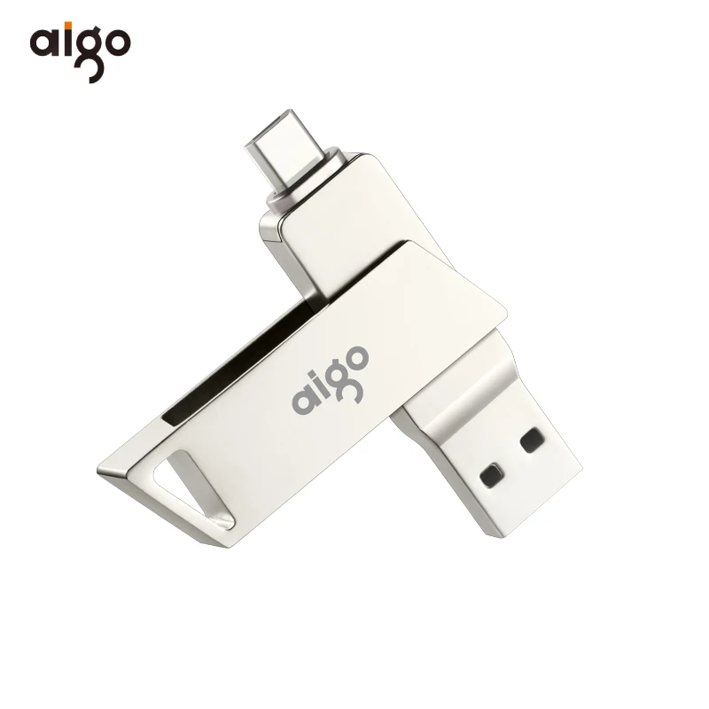 Aigo 256 ГБ usb 3,0 360 ° вращающийся высокоскоростной usb флэш-накопитель OTG флеш-накопитель type C флеш-накопитель 3,0 для Android металлический usb-накопитель