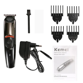 

Kemei-5051 Cordless Electric Hair Clippers Professional Rechargeable Hair Cutting Machine Barber Grooming Kit barber tool
