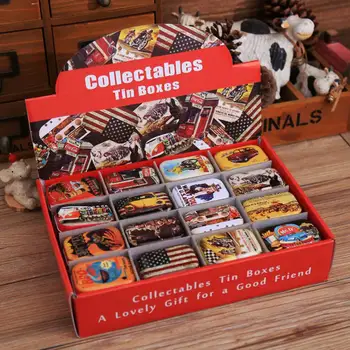 

Style Random Storage Box Decoration Collection Display Candy Pill Chutty Mini Storage Metal Vintage Cartoon Tin Box 5.5*4*2.5cm